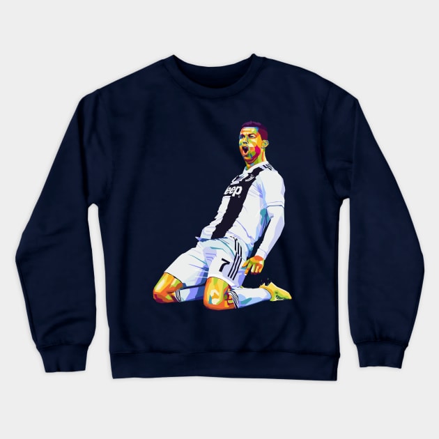 Ronaldo celebration pop art Crewneck Sweatshirt by Kuli art